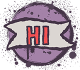 Illustration of a banner with 'Hi' written on it